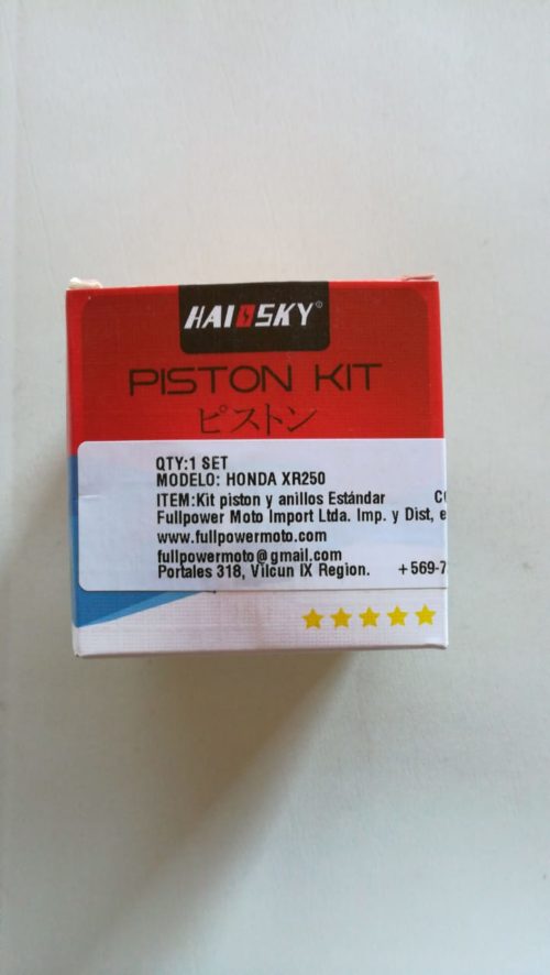 Set Pistón con Anillos Honda XR250. Haissky COD: 0129 - Imagen 3
