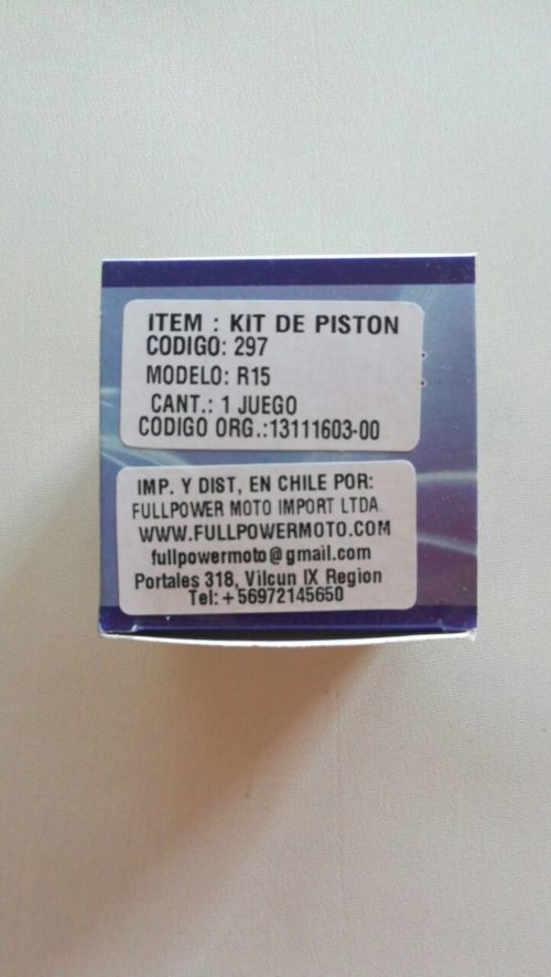 Set Pistón con anillos Yamaha R15 YZF150. Endurix COD:0297 - Imagen 4