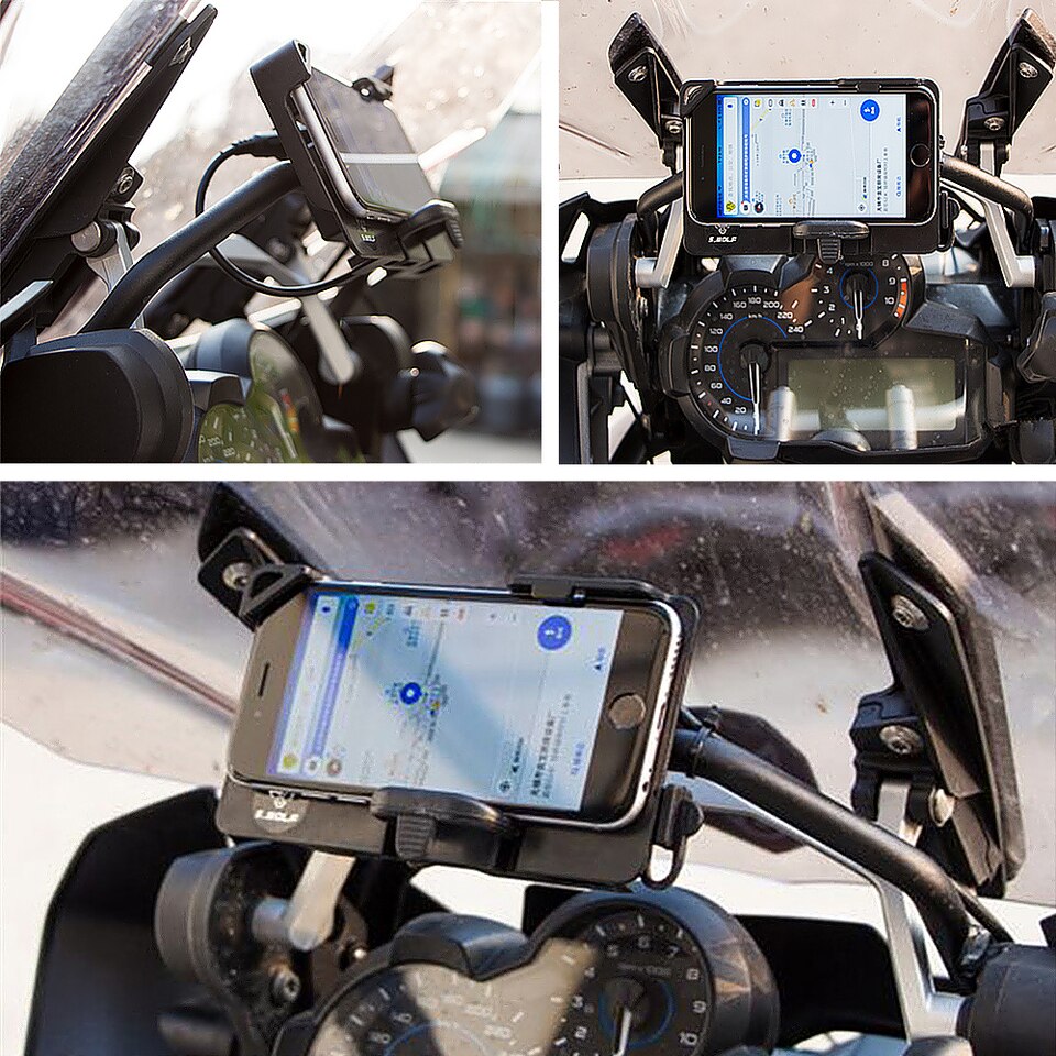 Soporte de teléfono para motocicleta, soporte de montaje GPS para BMW para  R1200GS para R1200 GS para F700 para 800GS motocicleta, USB, GPS, Moto