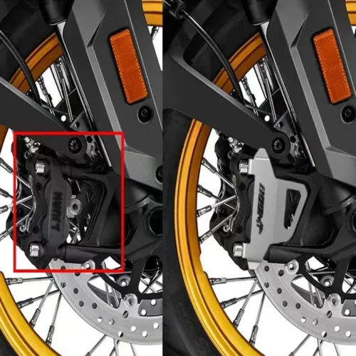 Pinza de freno de disco de rueda delantera de motocicleta  placa de protección, accesorios de montaje para CFMOTO 800MT 800 MT - Imagen 3