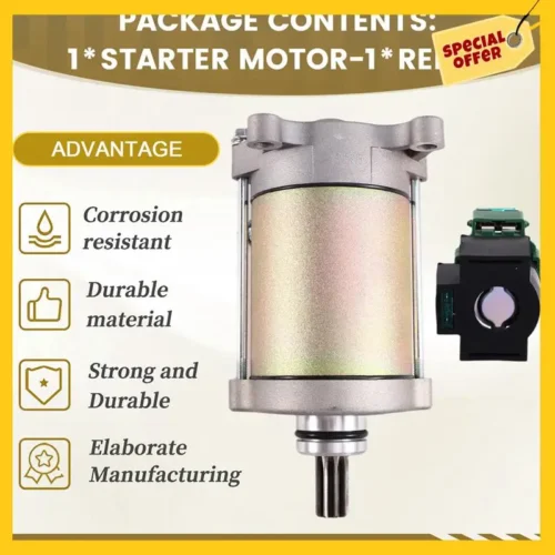 A10U-Starter Motor With Relay For Cfmoto Cforce 400 , Cforce Zforce Uforce 500 , Cforce 600 , 0GR0-091100 - Imagen 3