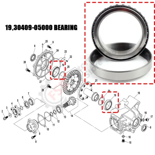 Rodamientos de eje trasero compatibles con CFMoto CFORCE 400 500 600 800 950 1000 UFORCE ZFORCE Touring Trail Quad, 2 Unidades - Imagen 2