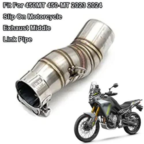 450-MT Slip On Tube Motorcycle Exhaust Escape Systems Modify 51mm Interface Mid Link Pipes Fit For CFMOTO 450MT 450 MT 2023 2024